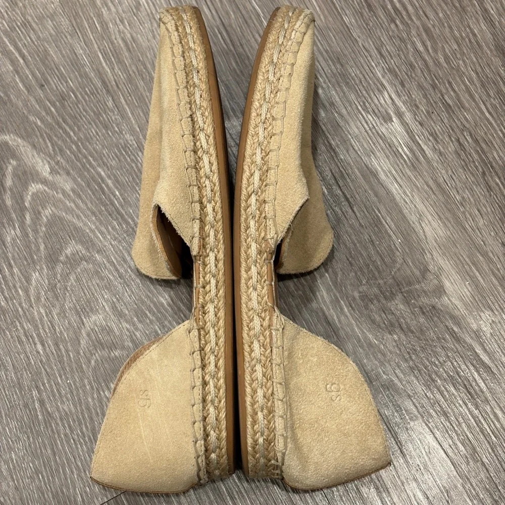 Gentle Souls Seville Leather Espadrille Warm Sand Suede Flats Sz 9 Boho Coastal